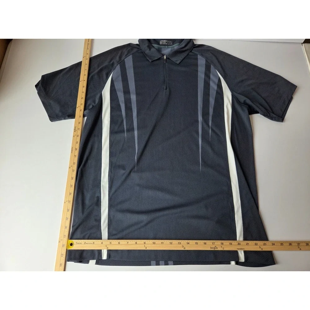 Nike Golf Shirt Mens 2 Extra Large Blue White Dri-Fit Performance Stretch Y2K